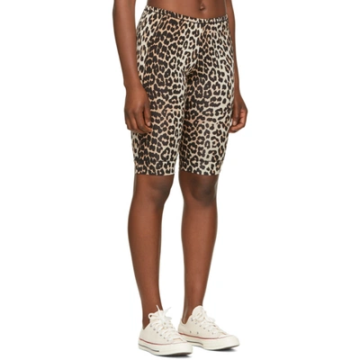 Shop Ganni Black & Brown Underwear Shorts In 943 Leopard