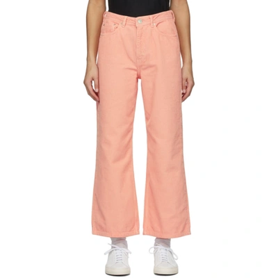 Shop Won Hundred Pink Corduroy Kiri Trousers In Peach