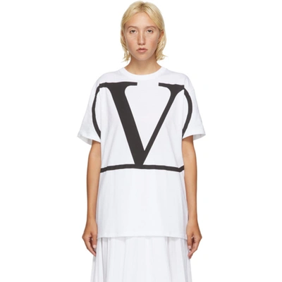 Shop Valentino White Vlogo T-shirt In A01 Bianco/