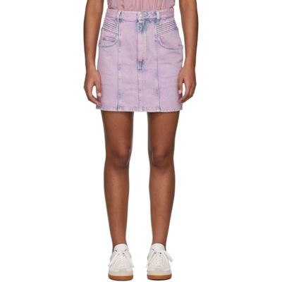 Shop Isabel Marant Étoile Pink Denim Hondo Skirt In 40np Neonpi