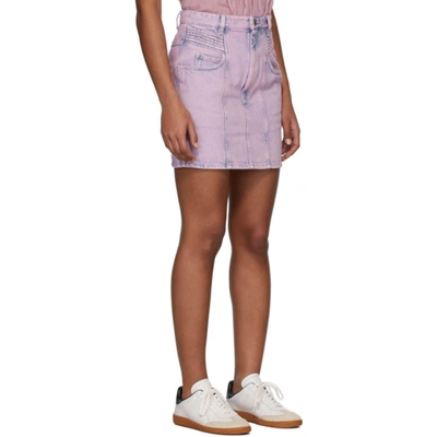 Shop Isabel Marant Étoile Pink Denim Hondo Skirt In 40np Neonpi