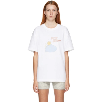 Shop Jacquemus White And Pink Le T-shirt Jacques T-shirt In Light Pink