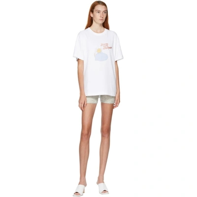 Shop Jacquemus White And Pink Le T-shirt Jacques T-shirt In Light Pink