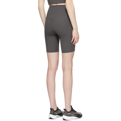 Shop Girlfriend Collective Grey High-rise Bike Shorts In Moon