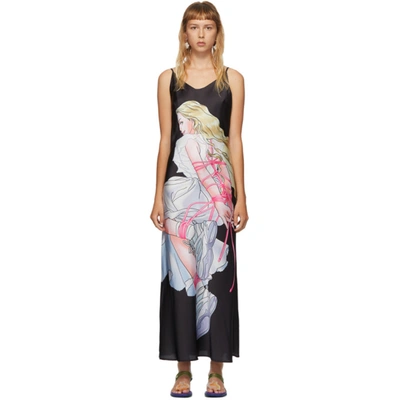 Shop Im Sorry By Petra Collins Ssense Exclusive Black Print Slip Dress In Black/print