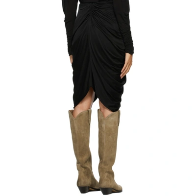 Shop Isabel Marant Black Dotina Skirt In 01bk Black