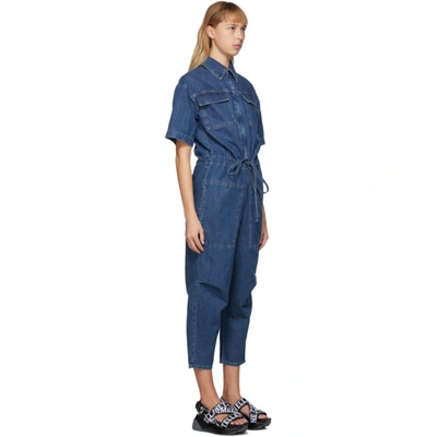 Shop Stella Mccartney Blue Denim Jumpsuit In 4711 Summer