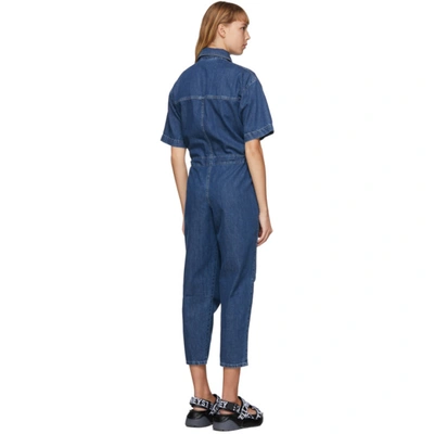 Shop Stella Mccartney Blue Denim Jumpsuit In 4711 Summer