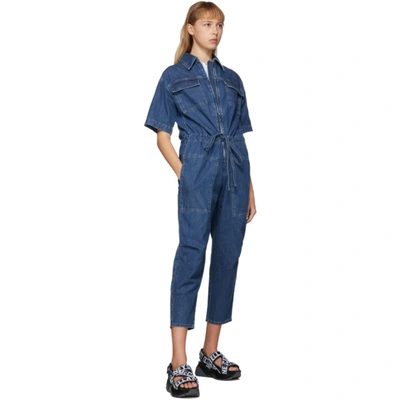 Shop Stella Mccartney Blue Denim Jumpsuit In 4711 Summer