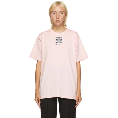 Shop Burberry Pink Carrick Zebra Eyes T-shirt In A2889 Pink