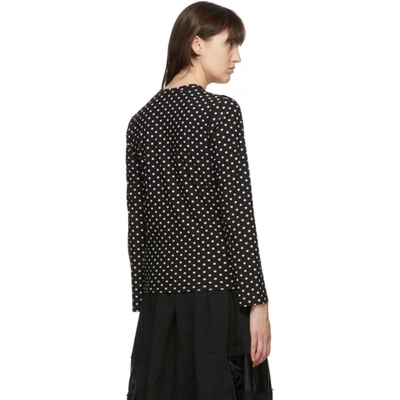 Shop Comme Des Garçons Comme Des Garçons Black Velour Polka Dot Long Sleeve T-shirt In 1 Black