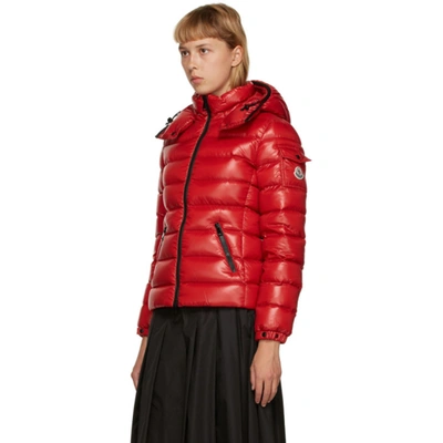 Shop Moncler Red Down Bady Coat In 457 Red