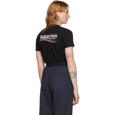 Shop Balenciaga Black Logo Print T-shirt In 1070 Blk/wh