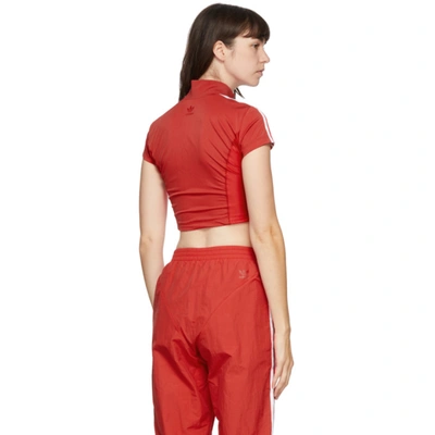 Shop Adidas Originals Red Paolina Russo Edition Crop T-shirt In Scarlet