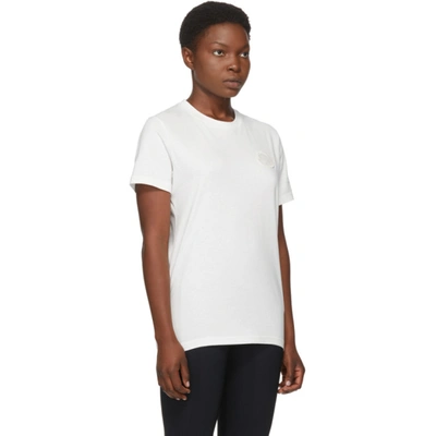 Shop Moncler White Logo T-shirt In 033 White