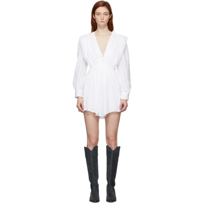 Shop Isabel Marant White Yaxo Dress In 20wh White