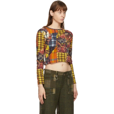 Shop Rave Review Multicolor Aura Long Sleeve T-shirt In Patchwork