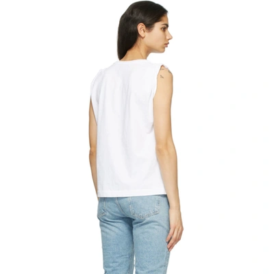 Shop Citizens Of Humanity White Jordana Rolled Sleeve Tank Top