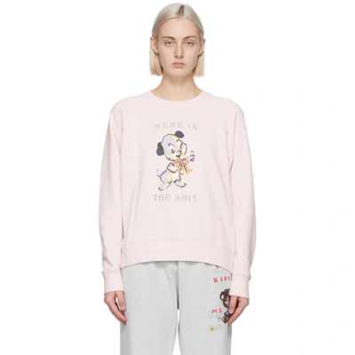 Shop Marc Jacobs Pink Magda Archer Edition 'we're In The Shit' Sweatshirt In 680 Ltpink