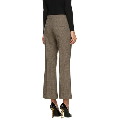 Shop Saint Laurent Black & Brown Prince Of Wales Trousers In 1021 Brown