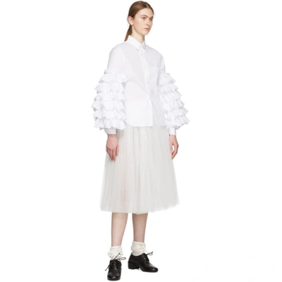 Shop Comme Des Garçons Comme Des Garçons White Tulle Skirt In 2 White