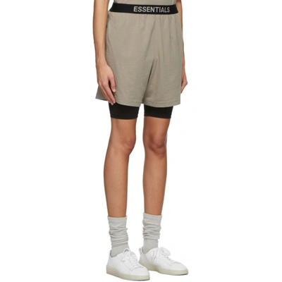 Shop Essentials Tan Jersey Lounge Shorts In String