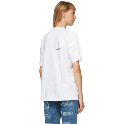 Shop Vetements White Logo Front Back T-shirt