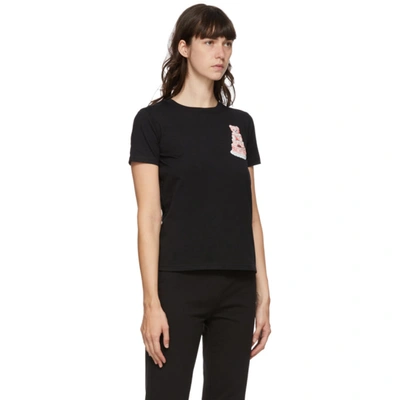 Shop Moschino Black Teddy Cake Icon T-shirt In V1555 Black