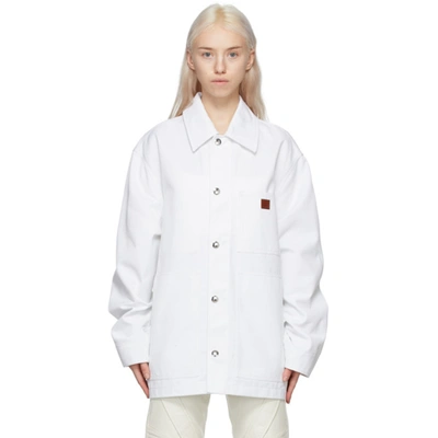 Shop Acne Studios White Workwear Jacket In 100 White