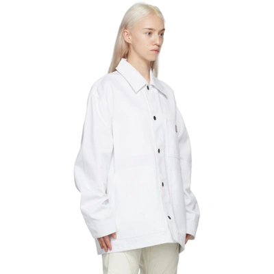 Shop Acne Studios White Workwear Jacket In 100 White