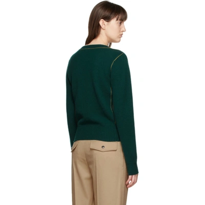 Shop Chloé Chloe Green Cashmere And Silk Cardigan In 3g4 Abysgrn