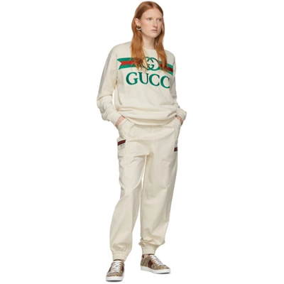Shop Gucci Off-white Vintage Logo Sweatshirt In 9230 Garden