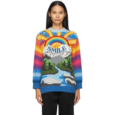 Shop Stella Mccartney Multicolor Intarsia Kind Sweater In 8490 Multi