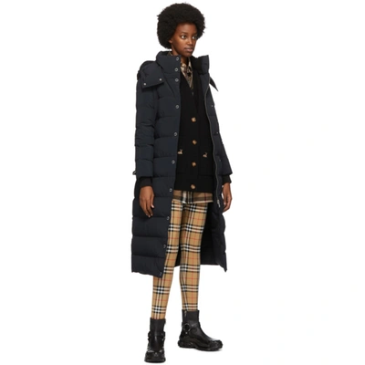 Shop Burberry Black Puffer Belted Eppingham Coat