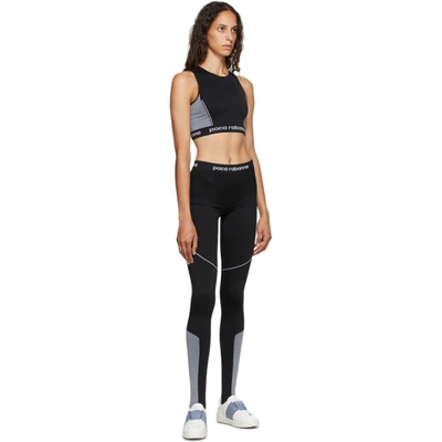 Shop Paco Rabanne Black Bodyline Logo Leggings In M002 Blk/wh