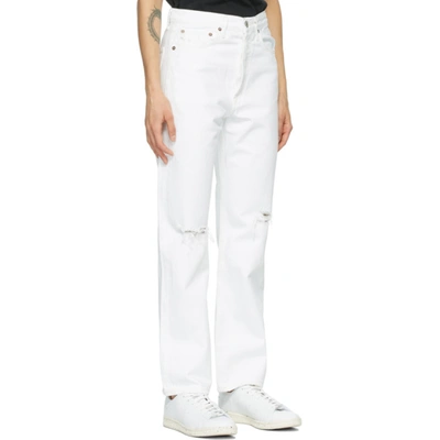 Shop Agolde White 90s Mid-rise Loose-fit Jeans In Enamel