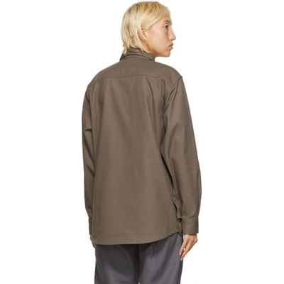 Shop Gr10k Taupe Klopman Shirt Jacket In Stalker Bro