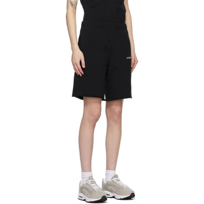 Shop Helmut Lang Black Logo Sweat Shorts In 1 Black