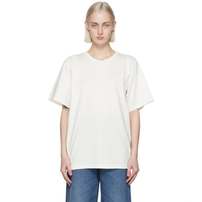 Shop Totême White Organic Cotton Oversized T-shirt In 110 Offwhit