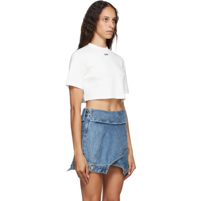 Shop Off-white White Cropped 'off' T-shirt In White/black