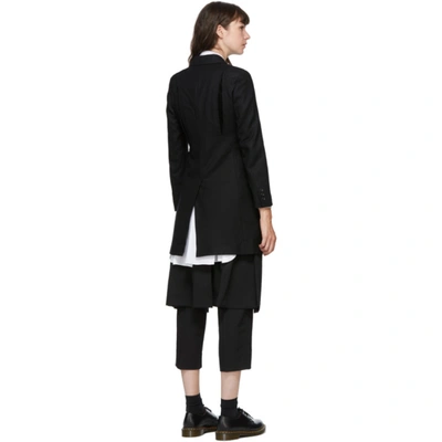 Shop Comme Des Garçons Comme Des Garçons Black Wool Raw Split Coat In 1 Black