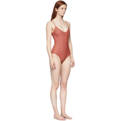 Shop Matteau Pink 'the Scoop' One-piece Swimsuit In Cerise