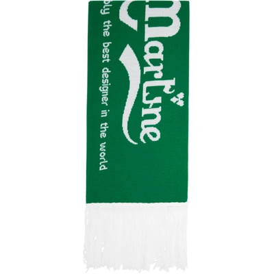 Shop Martine Rose Ssense Exclusive Green & Black Football Scarf In Green/blk