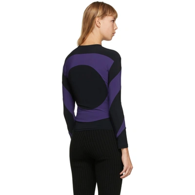 Shop Paula Canovas Del Vas Black And Purple Lycra Long Sleeve T-shirt In Black/purpl