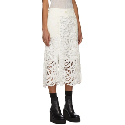 Shop Sacai Off-white Embroidered Paisley Lace Skirt In 151 Off Whi