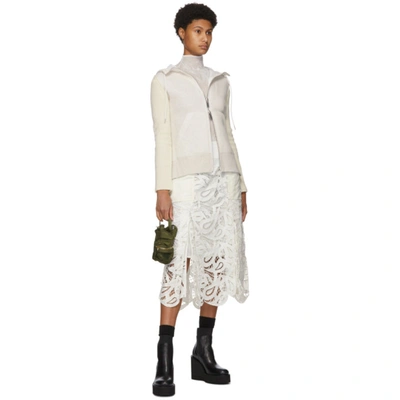 Shop Sacai Off-white Embroidered Paisley Lace Skirt In 151 Off Whi