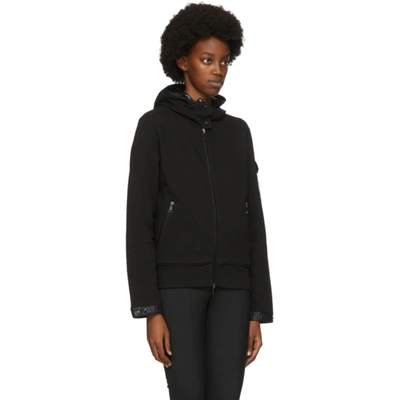 Shop Moncler Black Sleeve Detail Zip-up Hoodie In 999 Black