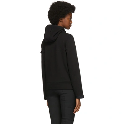 Shop Moncler Black Sleeve Detail Zip-up Hoodie In 999 Black