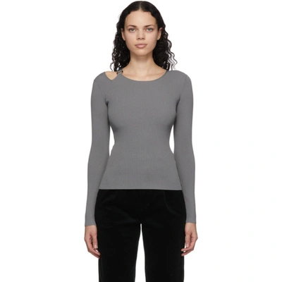 Shop Helmut Lang Grey Ring Sweater In Steel