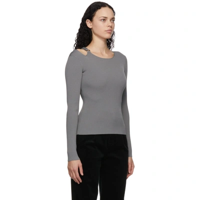 Shop Helmut Lang Grey Ring Sweater In Steel